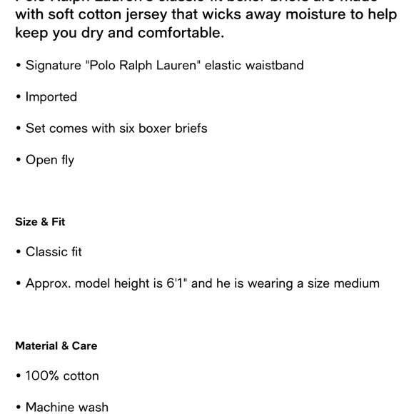 Polo Ralph Lauren Men's 5 +1 Free Bonus. Classic-Fit Cotton Boxer Briefs NEW XL - Picture 3 of 6
